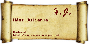 Hász Julianna névjegykártya